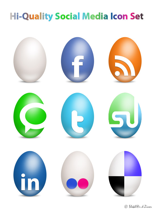 Eggs-Social-Media-Icon-Set