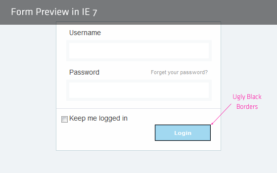 IE7 Black border around input buttons